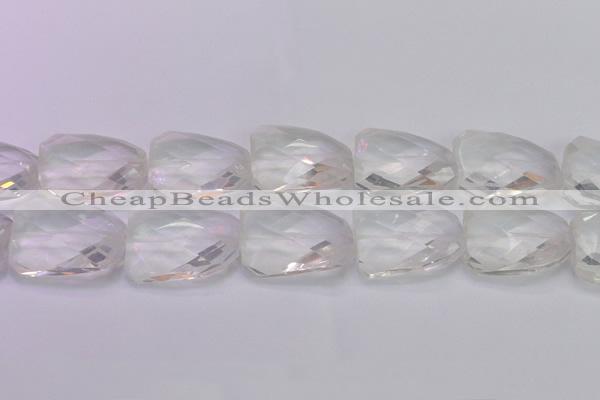 CTW510 15.5 inches 30*40mm faceted & twisted synthetic quartz beads