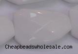 CTW515 15.5 inches 30*40mm faceted & twisted white porcelain beads