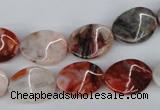 CTW60 15.5 inches 12*16mm twisted oval agate gemstone beads