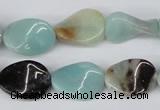 CTW65 15.5 inches 13*18mm twisted oval amazonite gemstone beads