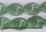 CTW72 15.5 inches 15*20mm twisted oval green aventurine beads