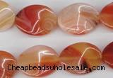 CTW73 15.5 inches 15*20mm twisted oval agate gemstone beads