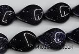 CTW79 15.5 inches 15*20mm twisted oval blue goldstone beads