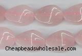 CTW80 15.5 inches 15*20mm twisted oval rose quartz beads