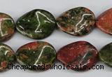 CTW81 15.5 inches 15*20mm twisted oval unakite gemstone beads