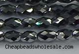 CTZ647 15.5 inches 6*9mm faceted rice terahertz beads wholesale