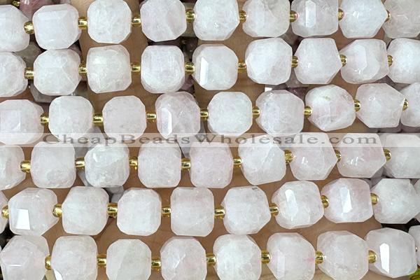 CUBE220 15 inches 10mm faceted cube rose beads wholesale