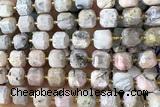 CUBE224 15 inches 10mm faceted cube pink opal beads wholesale