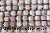 CUBE228 15 inches 10mm faceted cube pink wooden jasper beads wholesale