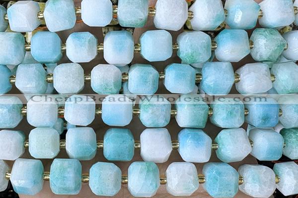 CUBE229 15 inches 10mm faceted cube jade beads wholesale