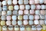 CUBE230 15 inches 10mm faceted cube morganite beads wholesale