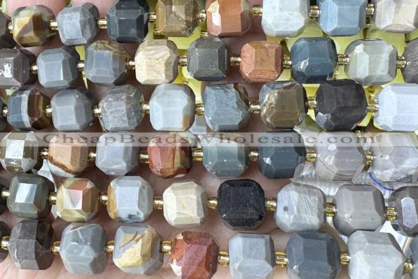 CUBE235 15 inches 10mm faceted cube jasper beads wholesale