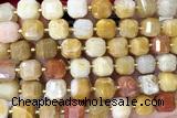 CUBE237 15 inches 10mm faceted cube jade beads wholesale