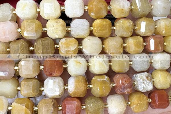 CUBE237 15 inches 10mm faceted cube jade beads wholesale