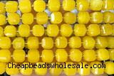 CUBE238 15 inches 10mm faceted cube jade beads wholesale