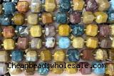 CUBE240 15 inches 10mm faceted cube ocean agate beads wholesale