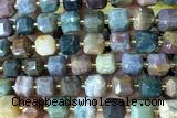 CUBE241 15 inches 10mm faceted cube Indian agate beads wholesale