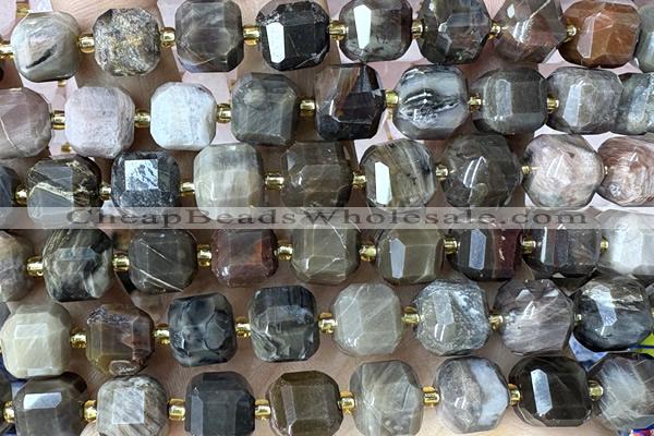 CUBE245 15 inches 10mm faceted cube jasper beads wholesale