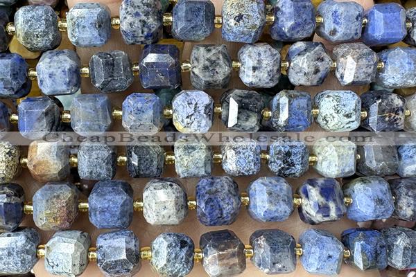 CUBE247 15 inches 10mm faceted cube dumortierite beads wholesale