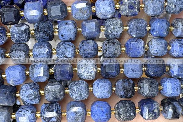 CUBE251 15 inches 10mm faceted cube dumortierite beads wholesale