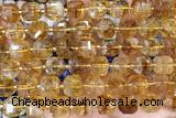 CUBE253 15 inches 10mm faceted cube citrine beads wholesale