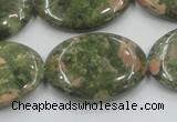 CUG63 16 inches 22*30mm oval natural unakite gemstone beads wholesale