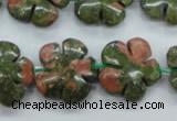 CUG74 15.5 inches 20mm carved flower unakite gemstone beads