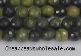 CUJ100 15.5 inches 4mm faceted round African green autumn jasper beads