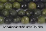 CUJ101 15.5 inches 6mm faceted round African green autumn jasper beads