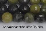 CUJ102 15.5 inches 8mm faceted round African green autumn jasper beads