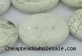 CWB02 15.5 inches 25*35mm oval natural white howlite gemstone beads