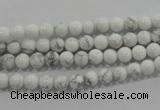 CWB200 15.5 inches 4mm round natural white howlite beads wholesale