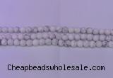 CWB220 15.5 inches 4mm round matte white howlite beads