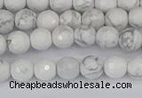 CWB231 15.5 inches 6mm faceted round white howlite beads