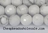 CWB232 15.5 inches 8mm faceted round white howlite beads