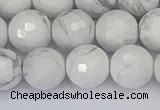 CWB233 15.5 inches 10mm faceted round white howlite beads