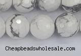 CWB234 15.5 inches 12mm faceted round white howlite beads