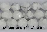 CWB239 15.5 inches 8mm faceted nuggets white howlite beads