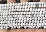 CWB250 15.5 inches 4mm round matte white howlite beads wholesale