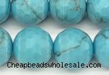 CWB262 15 inches 10mm faceted round howlite turquoise beads