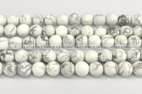 CWB273 15 inches 10mm round matte howlite turquoise beads