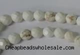 CWB300 15.5 inches 4mm faceted round howlite turquoise beads