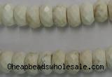 CWB327 15.5 inches 6*10mm faceted rondelle howlite turquoise beads