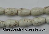 CWB331 15.5 inches 8*14mm teardrop howlite turquoise beads