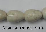 CWB334 15.5 inches 15*22mm teardrop howlite turquoise beads