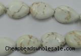 CWB363 15.5 inches 12*16mm flat teardrop howlite turquoise beads