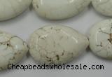 CWB367 15.5 inches 20*30mm flat teardrop howlite turquoise beads