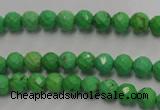 CWB390 15.5 inches 4mm faceted round howlite turquoise beads