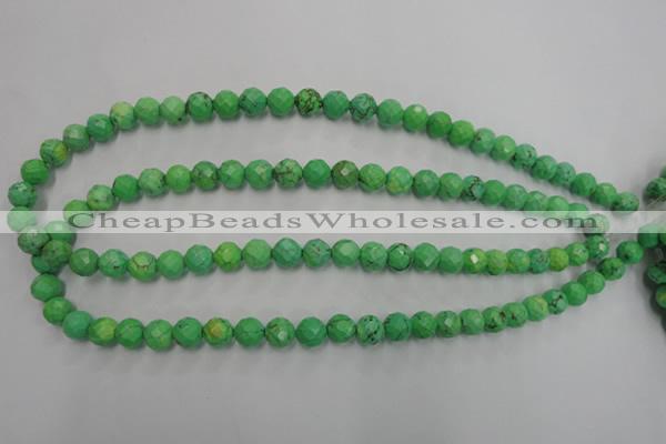 CWB392 15.5 inches 8mm faceted round howlite turquoise beads