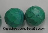 CWB408 15.5 inches 20mm faceted round howlite turquoise beads